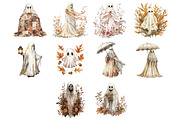 Vintage Fall Ghost Clipart, an Illustration by Design Market (Thumbnail 3 of 4)