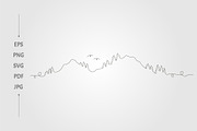 mountain and tree abstract line, a Background Graphic by lawoel (Thumbnail 2 of 3)
