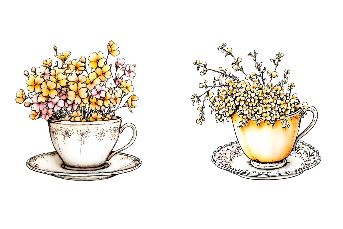 Yellow Flowers Spring Clipart, an Illustration by SinaCreation (Photo 5 of 11)