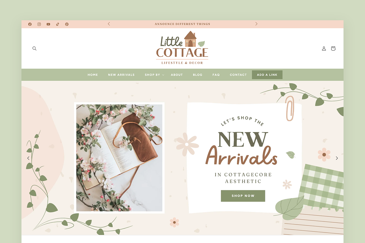 Cottagecore Shopify Theme, a Shopify Template by Design Pixie (Photo 2 of 11)