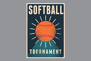 Softball vector poster set., a Sport Illustration by PoPaShop (Thumbnail 7 of 8)