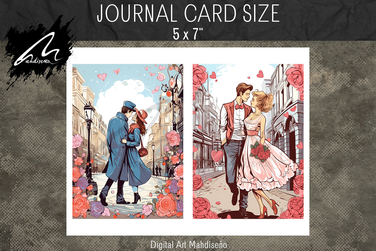 Victorian Romantic Lovers Paper Kit, a Person Illustration by Digital Art Mahdiseño (Photo 4 of 9)