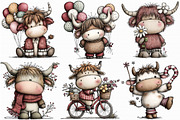 Quirky Highland Cow PNG, an Illustration by Libby Wishes (Thumbnail 6 of 8)