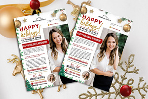Christmas Real Estate Flyer Canva, a Flyer Template by CreativeVinesStore