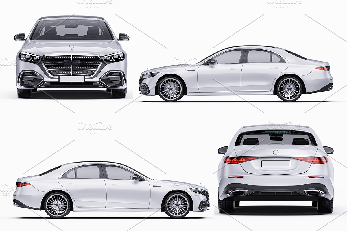 Executive Sport Luxury Sedan Set, an Advertising Mockup by Halal Graphic Studio (Photo 11 of 12)