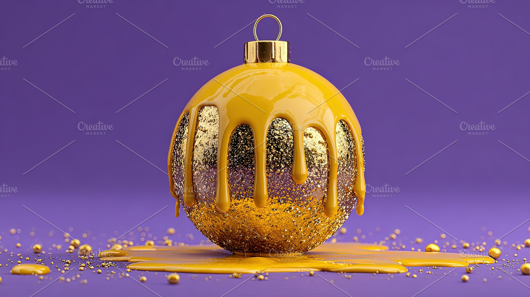 Gold Christmas Ornament on Purple, a Beauty & Fashion Photo by Ales Munt