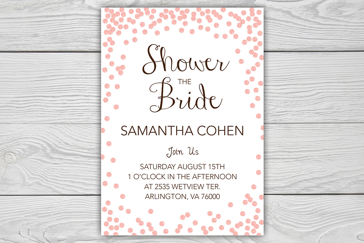 Confetti Bridal Shower Invite Pack, a Stationery Template by BF Studios (Photo 2 of 3)