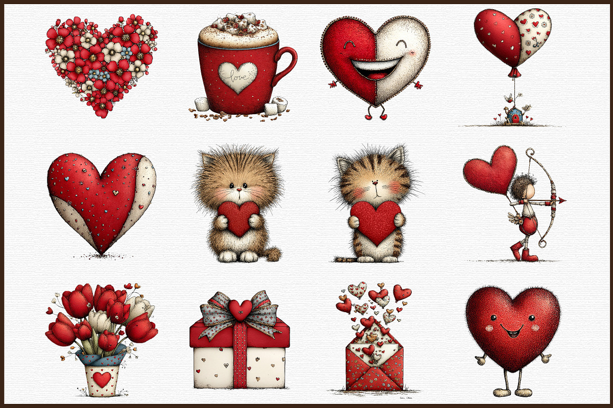 Valentines Clipart Set, Love Clipart, an Illustration by Sublimation Artist (Photo 3 of 6)