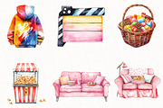 Summer Movie Night Clipart, an Illustration by OK Design (Thumbnail 4 of 5)