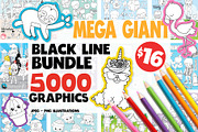 5000 in 1 - Black lines Mega Bundle, an Illustration by PrettyBundles (Thumbnail 1 of 27)