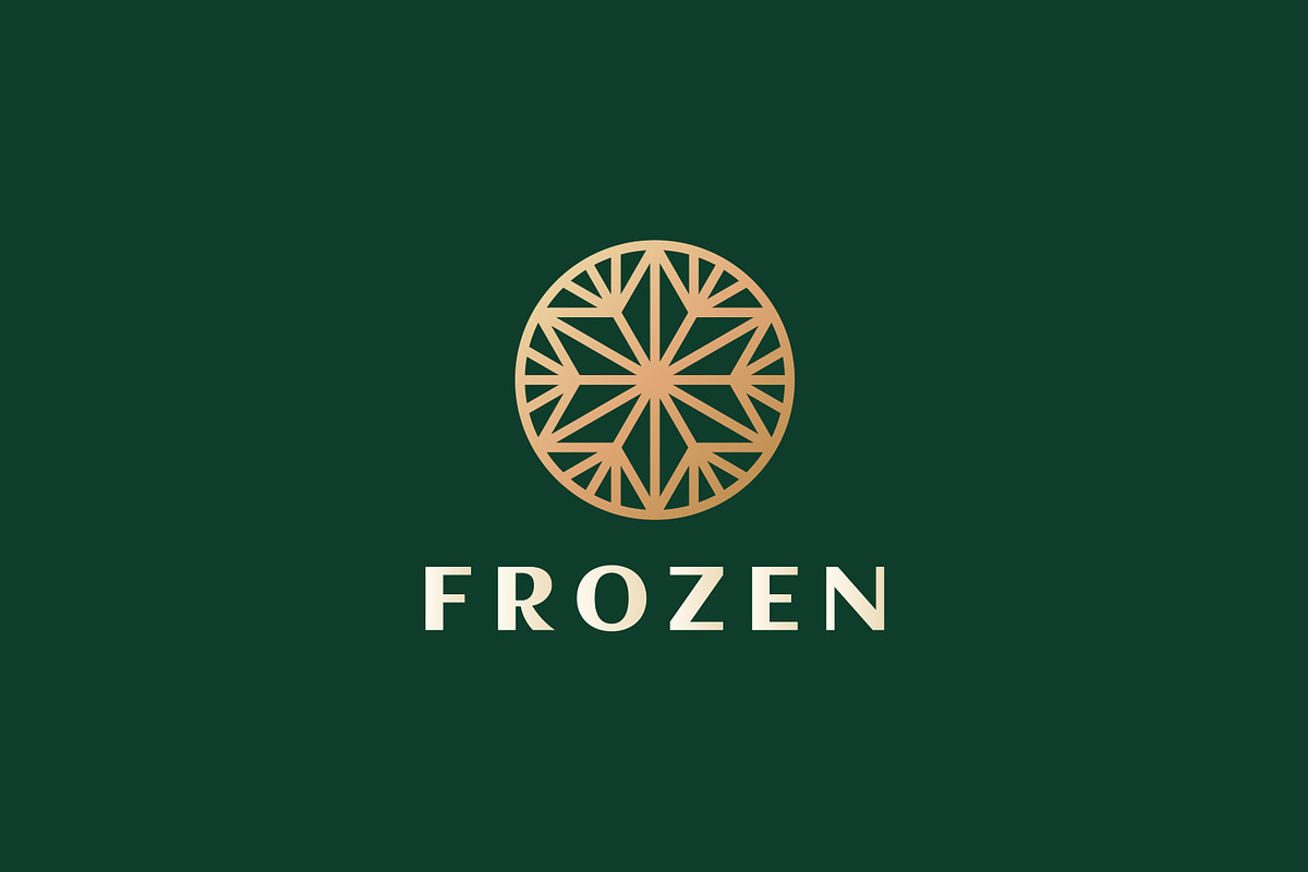 Snowflake Frozen Gold Logo Badge, a Branding & Logo Template by Signatoro (Photo 1 of 2)