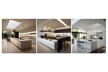 wall minimalist kitchen interior, an Architecture Photo by pikepicture