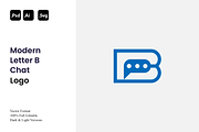 Modern Letter B Chat Logo, a Branding & Logo Template by Luxury Logos (Thumbnail 1 of 4)