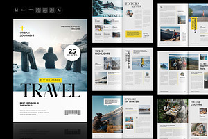 Explore Travel Magazine Template, a Magazine Template by StyleArt