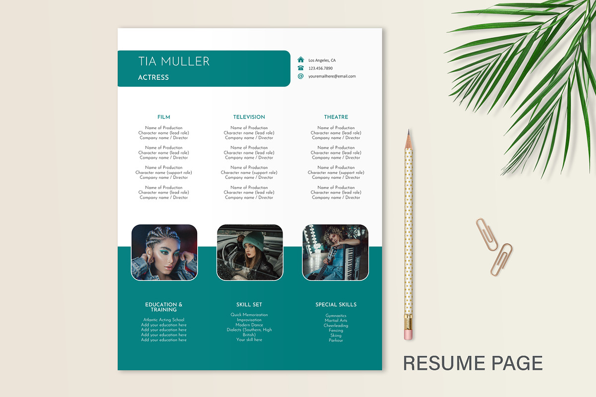Actor | Actress Resume Design, a Resume Template by Stanin Studio (Photo 4 of 10)