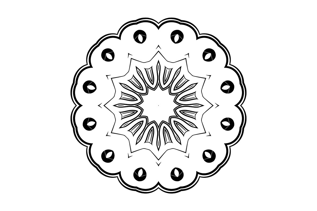 Black and White Mandala Patterns Set, a Decorative Illustration by NJ Himel (Photo 84 of 101)