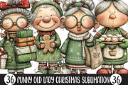 Funny Old Lady Christmas Sublimation, an Illustration by Designking (Thumbnail 1 of 4)