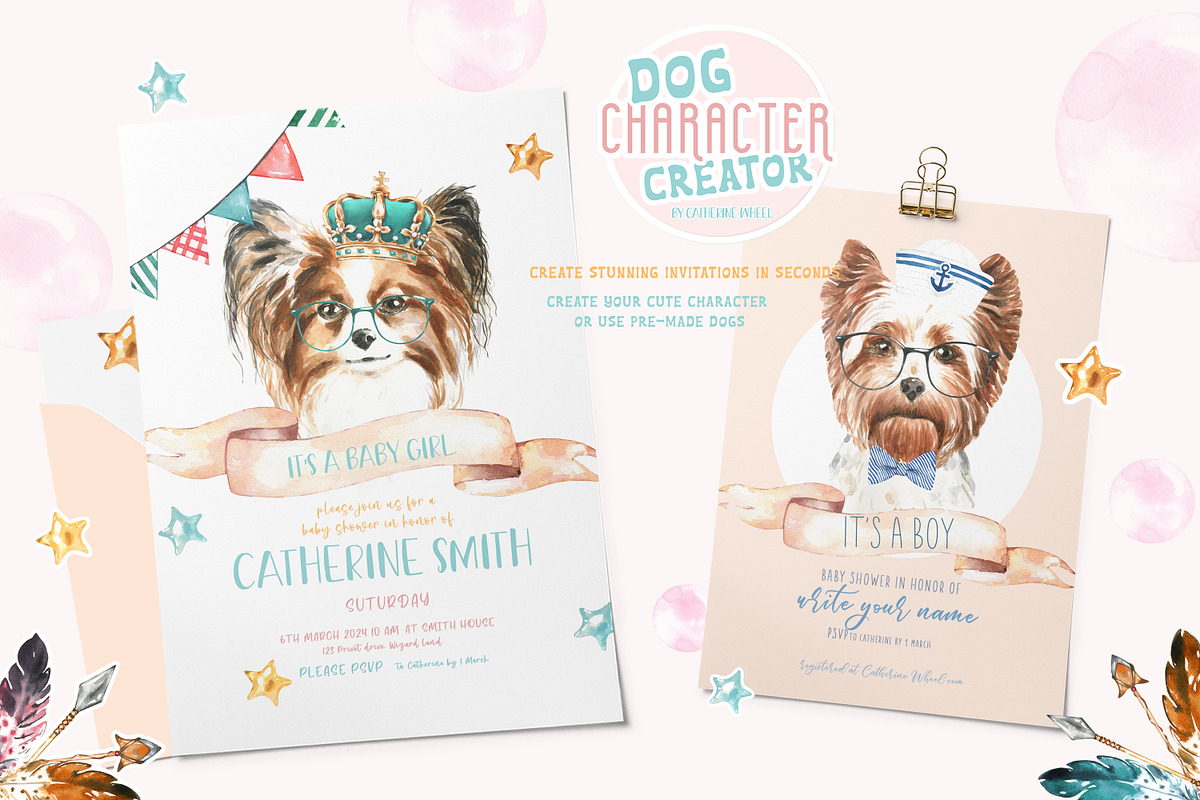 SALE Dog Character Creator Animal, an Animal Illustration by Catherine Wheel (Photo 2 of 14)
