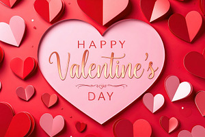 Valentine Heart Card With Paper Cut Style, a Holiday Photo by Davizro's Market