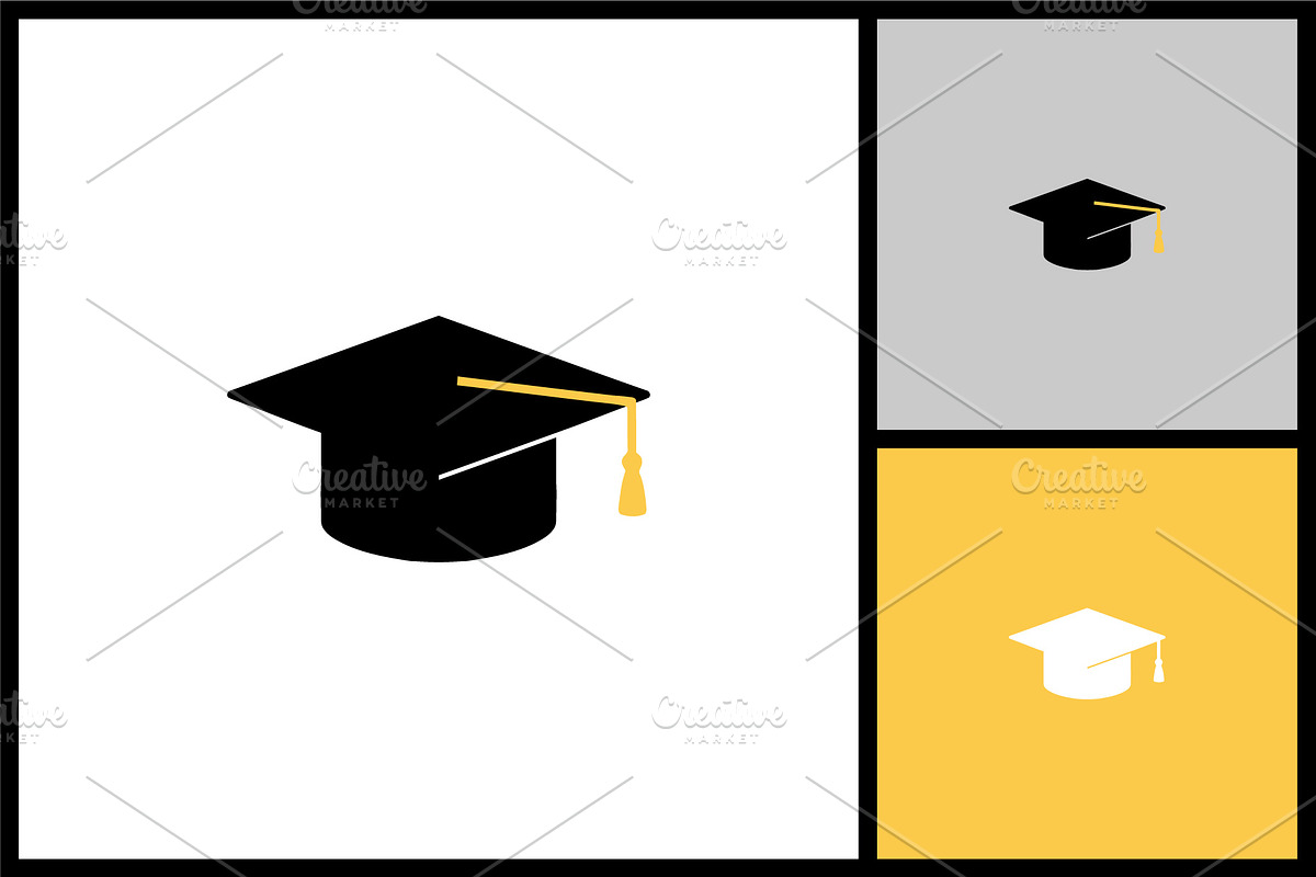Graduation Cap Icon for Academic, an Education Illustration by quadrazo