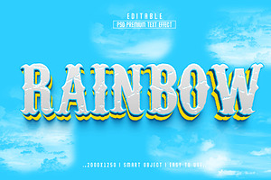 Rainbow 3D Editable Text Effect