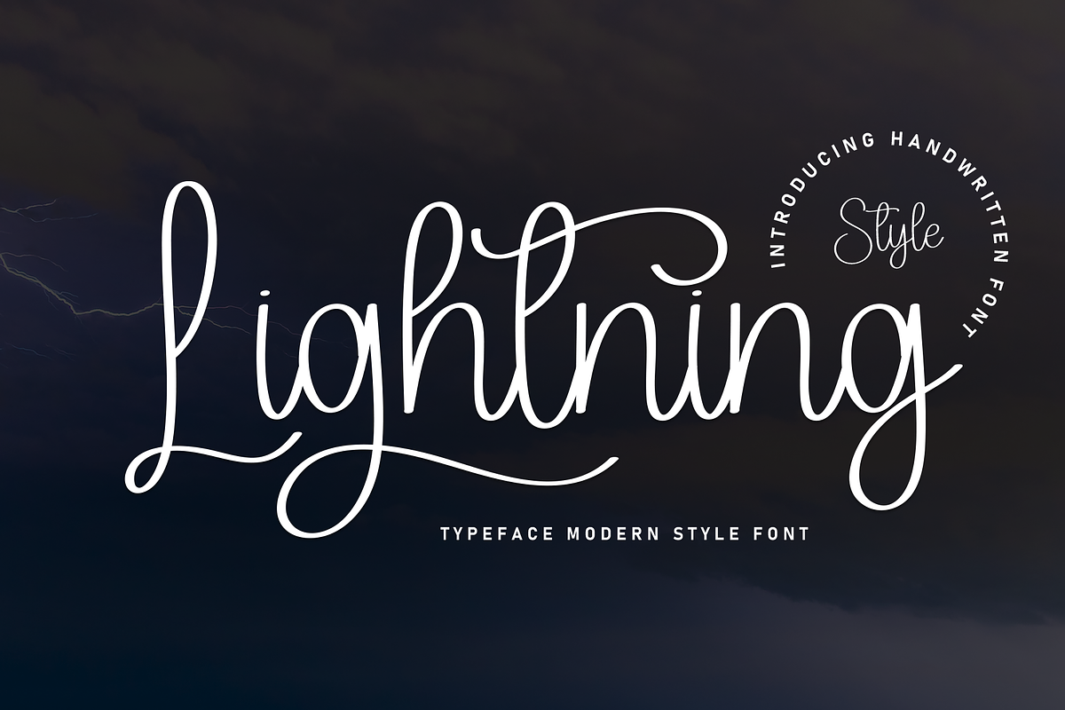 Lightning | Script Font, a Handwritten Font by Scratchones (Photo 1 of 9)