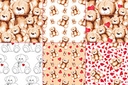 Watercolor cute Teddy Bear pack, an Animal Illustration by Art By Silmairel (Thumbnail 3 of 4)