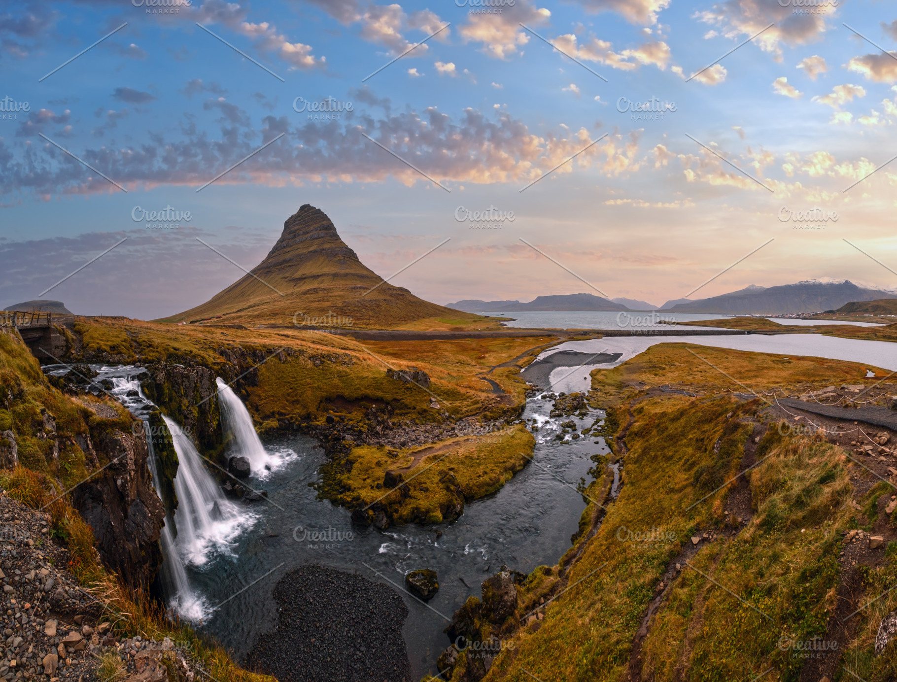 Famous picturesque Kirkjufell mountain and Kirkjufellsfoss water, a Nature Photo by YuriyB