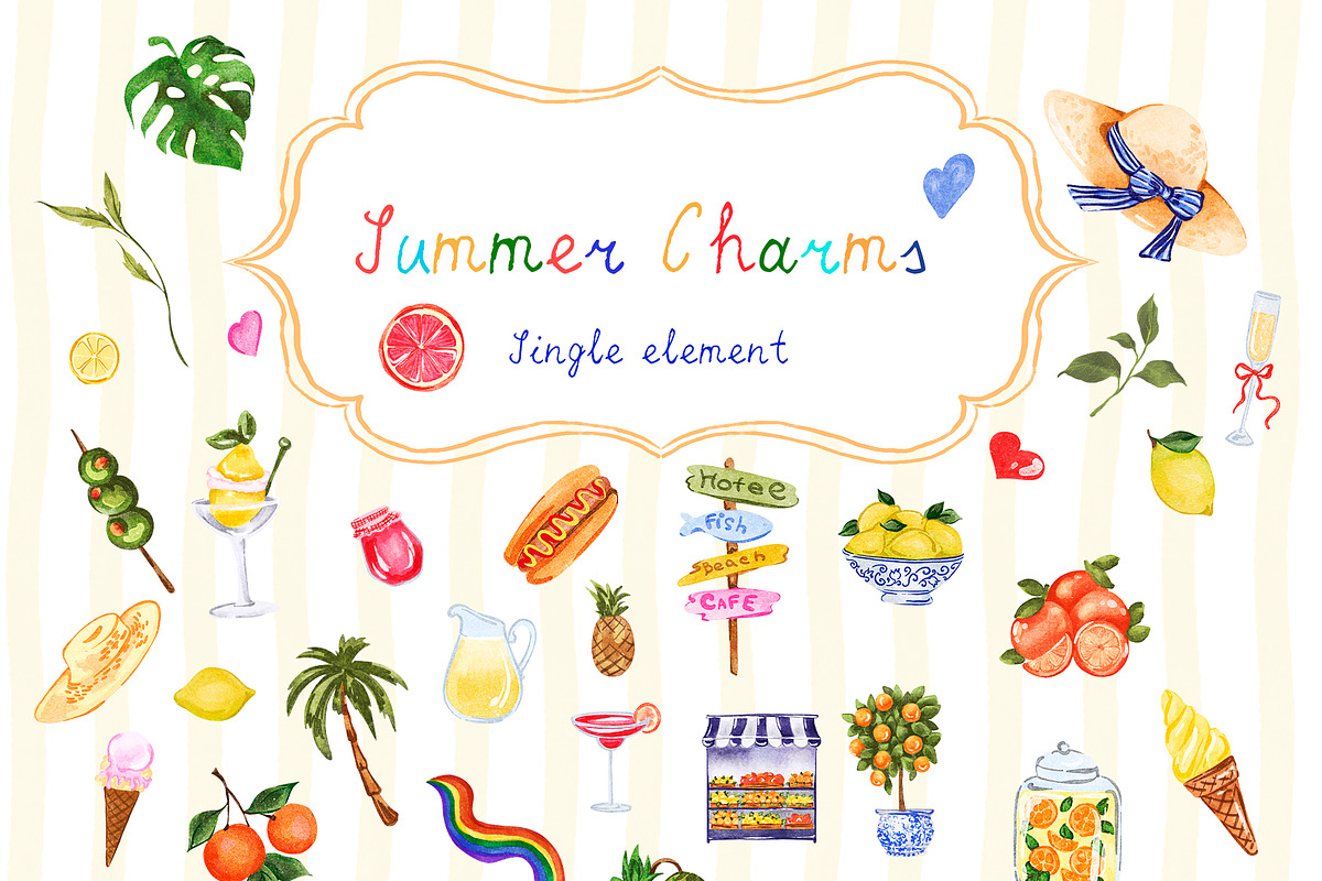 Summer Charms. Whimsical graphic, an Object Graphic by ma_i_vi (Photo 3 of 9)