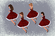 Christmas girl with gifts clipart, an Illustration by Illustrator Space (Thumbnail 2 of 8)