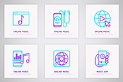 Online Music | 16 Thin Line Icons, an Outline Icon by Alex Blogoodf (Thumbnail 5 of 11)