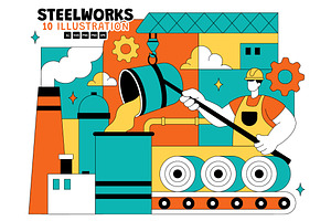 10 Steelworks Vector Illustration, a Technology Illustration by denayunebgt