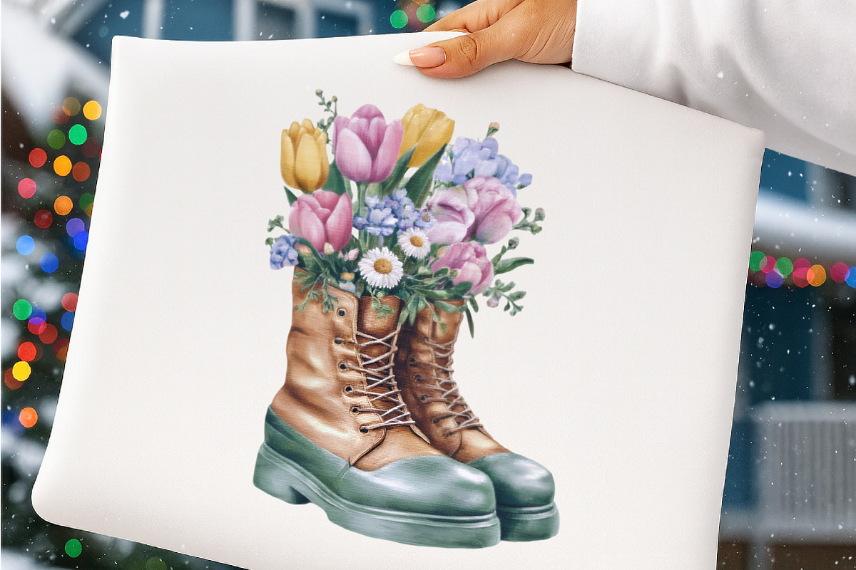 Watercolor spring flowers clipart, an Illustration by SinaCreation (Photo 5 of 8)