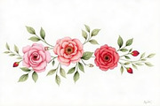 Blush Red Watercolor Roses, an Illustration by Creativeshirt (Thumbnail 4 of 7)