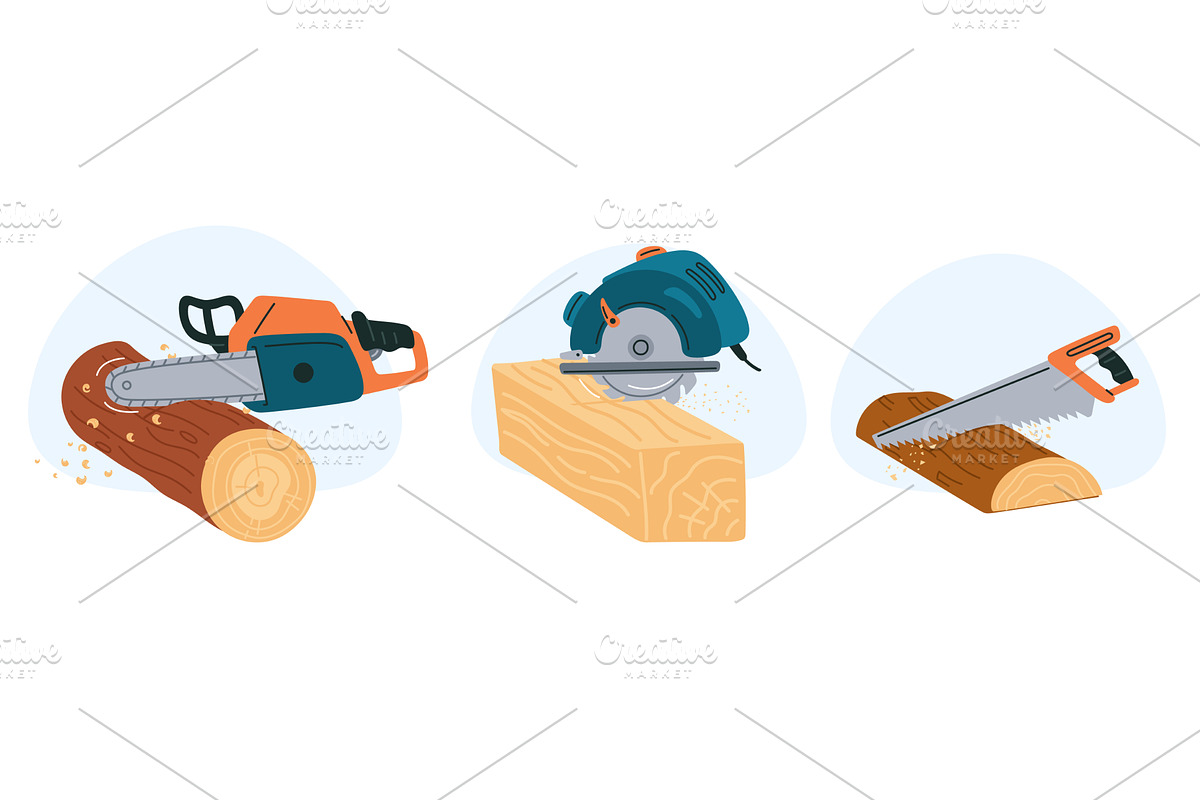 Lumberjacks or carpenters tools, an Illustration by Vectorbuum
