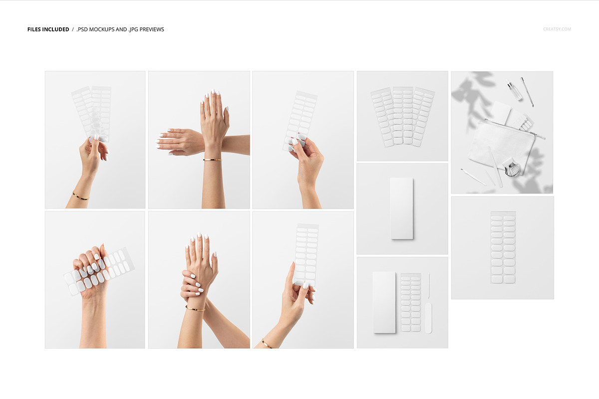 UV Gel Nail Wraps Mockup Set, a Merchandise Mockup by creatsy5 (Photo 2 of 10)