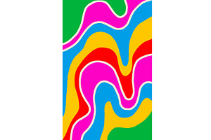 70s Pop Art Colorful Swirl Poster, a Pattern Graphic by Sharon Schwalbe