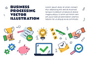 Business line art presentation slide, a Templates & Theme by PrettyVectors (Thumbnail 1 of 2)