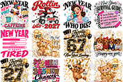Happy New Year 2027 PNG Bundle, a Seasonal Illustration by OK Design (Thumbnail 1 of 6)