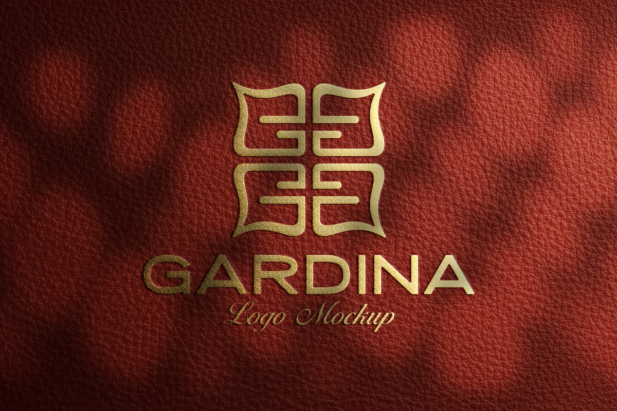 Gold Foil Logo Mockup Red Leather, a Product Mockup by Smart Works