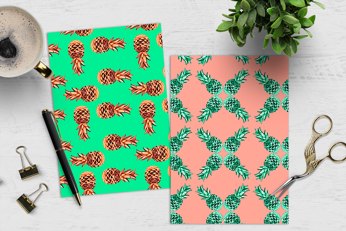 Pineapple Printable Paper Pack, a Pattern Graphic by The GG Shop (Photo 5 of 5)