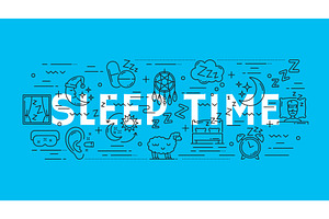 Sleep line icons, a Healthcare Illustration by Vector Tradition