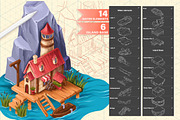 ISOMETRIC TOWN PROCREATE PS CREATOR, a Brush Add-On by AlexandraArt (Thumbnail 10 of 12)