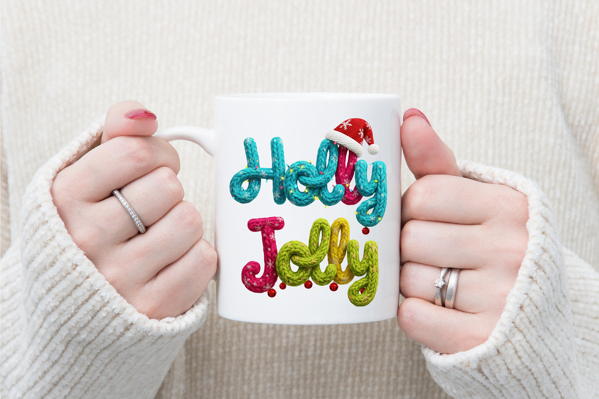 Holly Jolly Png Christmas Faux Yarn, an Illustration by designcity5 (Photo 4 of 8)