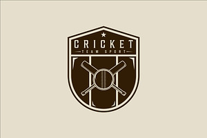 cricket sport emblem logo vintage, a Branding & Logo Template by zyxroun shop