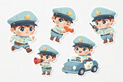 Cute Police Kid Full-Body Cartoon, a Work Illustration by Gohsantosa (Thumbnail 4 of 4)