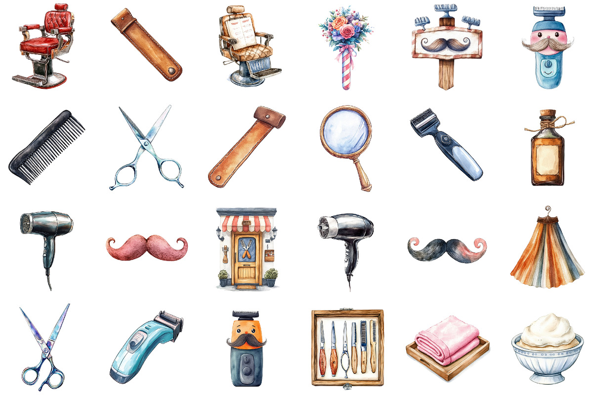 Barber Shop Clipart, an Illustration by Sublimation Artist (Photo 2 of 6)