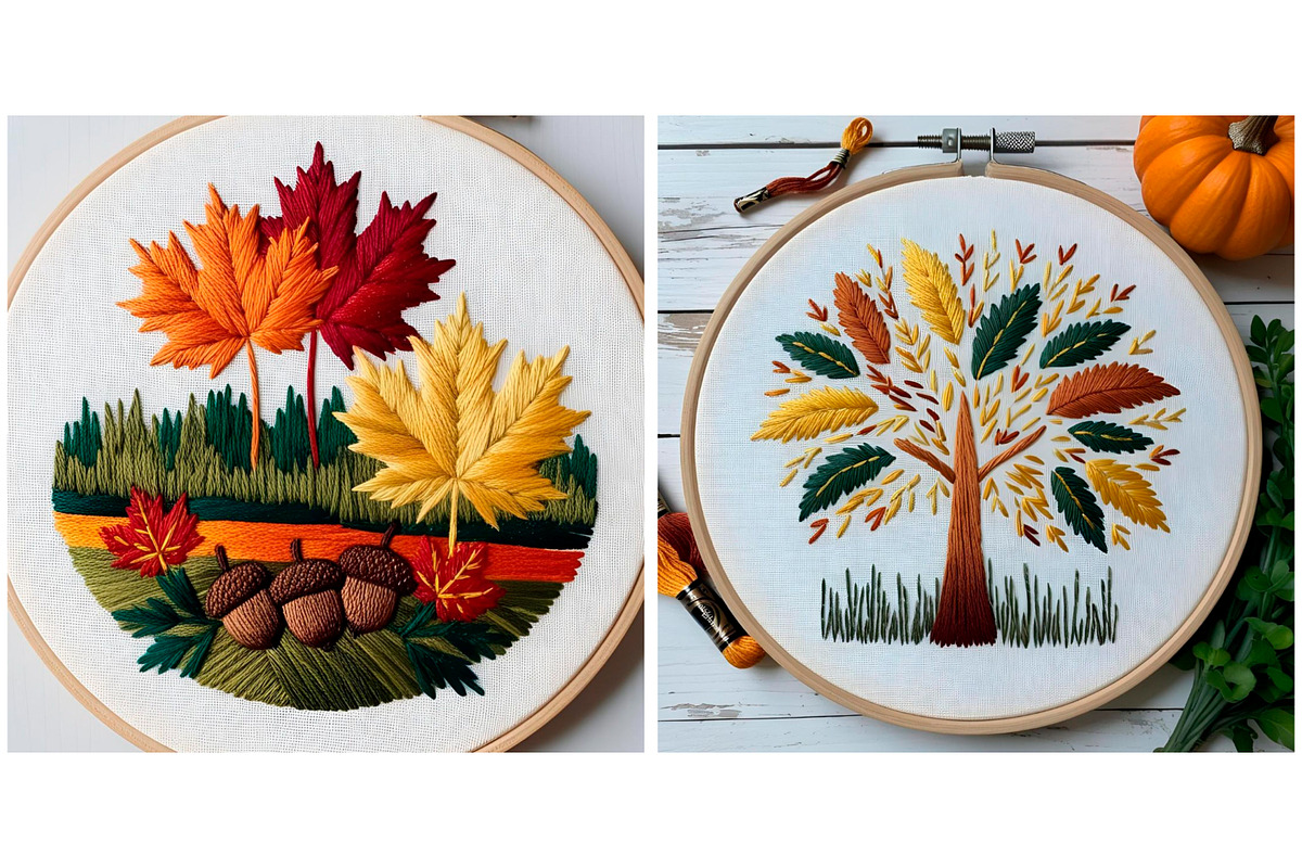 Background Embroidered Leaf Tree, a Background Graphic by IrySha (Photo 3 of 6)