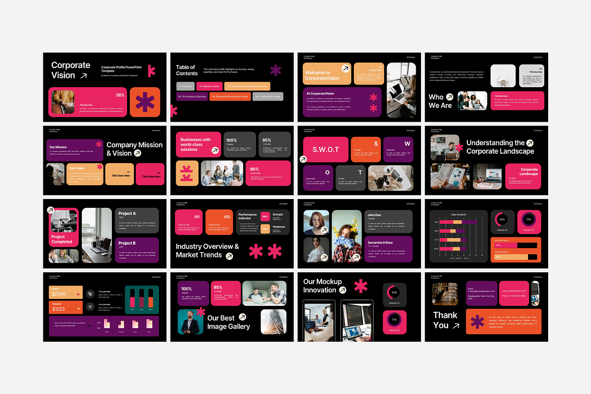 Pink Modern Corporate Presentation, a Presentation Template by Eklip Studio (Photo 3 of 6)