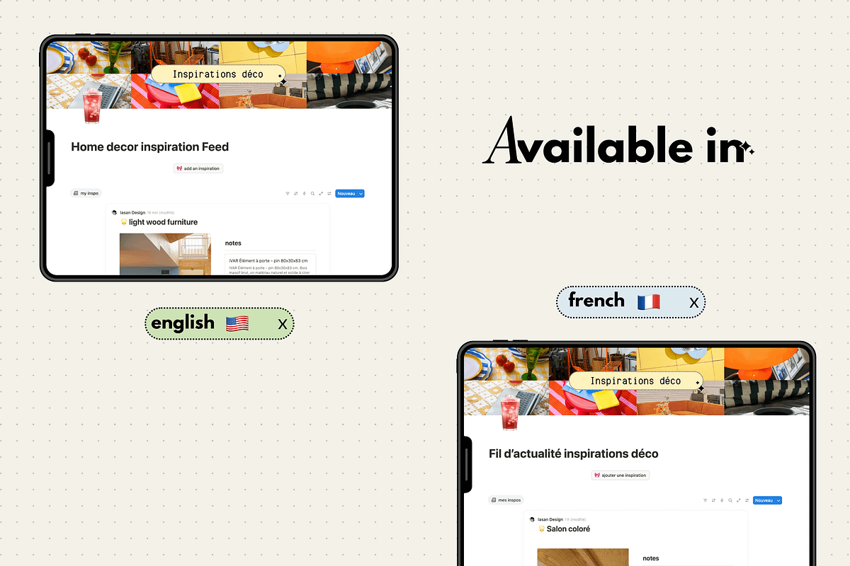Home decor feed - Notion template, an App Template by Iasan Design (Photo 6 of 6)